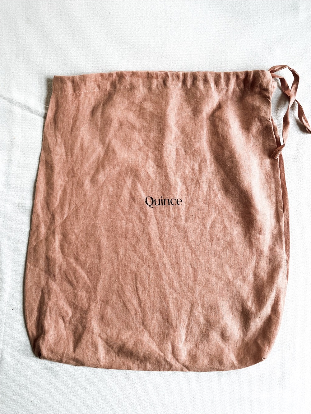 QUINCE LINEN Dust Bag Drawstring Storage Pouch Dusty Rose Mauve